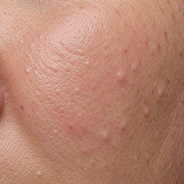 Close-up of skin showing rough texture